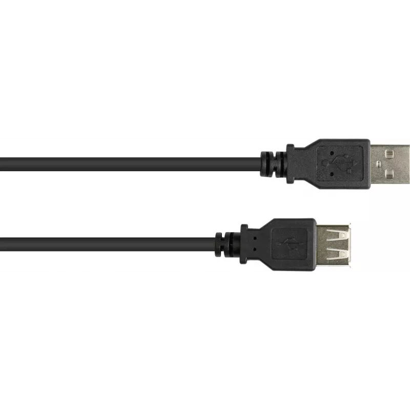 GoodConnections USB 2.0 Verlängerungskabel Typ-A Stecker auf Buchse, Schwarz, 0,3 m
