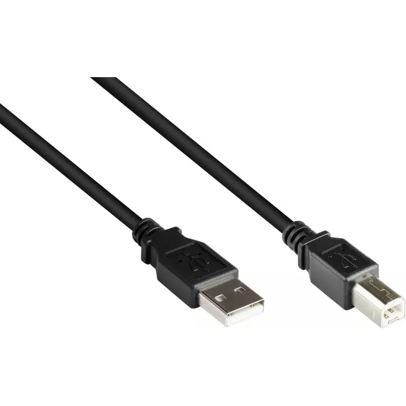 GoodConnections USB 2.0 Typ A auf Typ B Kabel, 5m, Schwarz 2510-5OFS