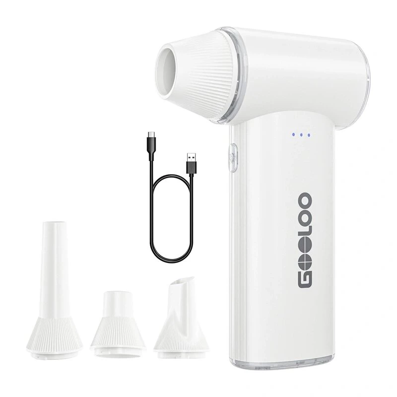 GOOLOO F3 elektrisches Gebläse, bürstenloser Motor, 150.000 U/min, 5000mAh, 52 m/s, Weiß