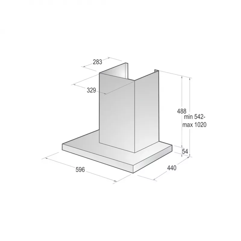Gorenje WHT66236B Wandhaube Schwarz 650 m³/h