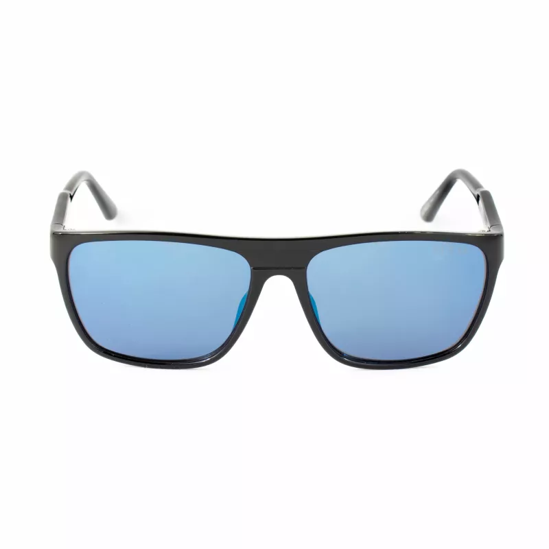 GUESS GF00048-5901C Herren-Rechteck-Sonnenbrille - Schwarzer Rahmen, Graue Gläser