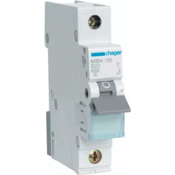 Hager MBN120 Leitungsschutzschalter, 1-polig, B20, 6 kA