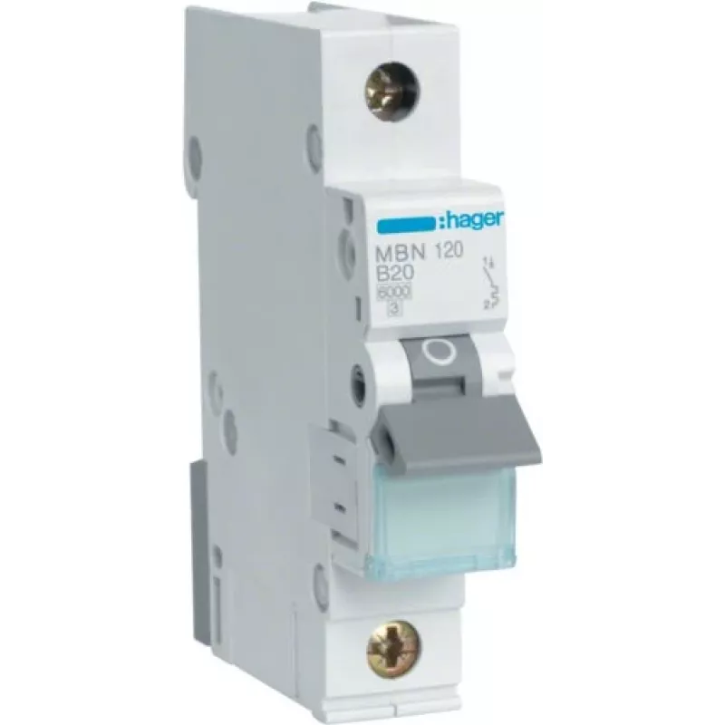 Hager MBN120 Leitungsschutzschalter, 1-polig, B20, 6 kA