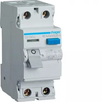 HAGER Fehlerstrom-Schutzschalter 2P 40A 30mA Typ AC CD241J