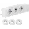 Hager VZ00AS DIN-Schienen-Schuko-Steckdose, 3-fach, drehbar, Schraubklemmen
