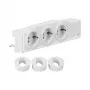 Hager VZ00AS DIN-Schienen-Schuko-Steckdose, 3-fach, drehbar, Schraubklemmen