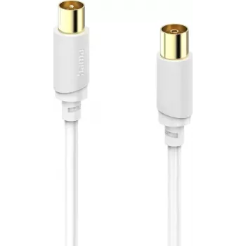 Hama Antennenkabel, Koaxialstecker - Koaxialbuchse, vergoldet, 5,0 m, 120 dB 00202025