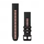 Garmin QuickFit 22 mm Silikon-Armband für Uhren, Schwarz/Rot (010-13280-06)