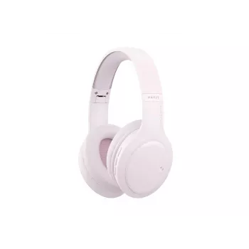 HAV H633BT Kabellose Over-Ear-Kopfhörer mit Bluetooth 5.3, 30 Stunden Akkulaufzeit, faltbarem Design, integriertem Mikrofon, TF-Kartenunterstützung – Pink