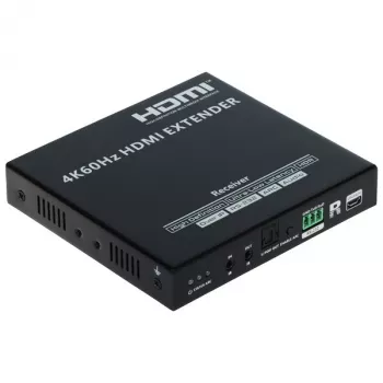 HDMI-Extender-Empfänger 4K@60Hz 70m über CAT6/7 PoC IR