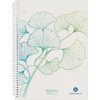 Herlitz GREENline Ginkgo Spiralblock A5, 70 Blatt, kariert 50033508