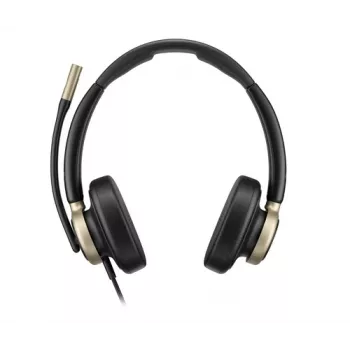 Hewlett Packard Poly Mission 820 Stereo USB Kabelgebundenes Headset mit Geräuschunterdrückendem Bügelmikrofon - Schwarz