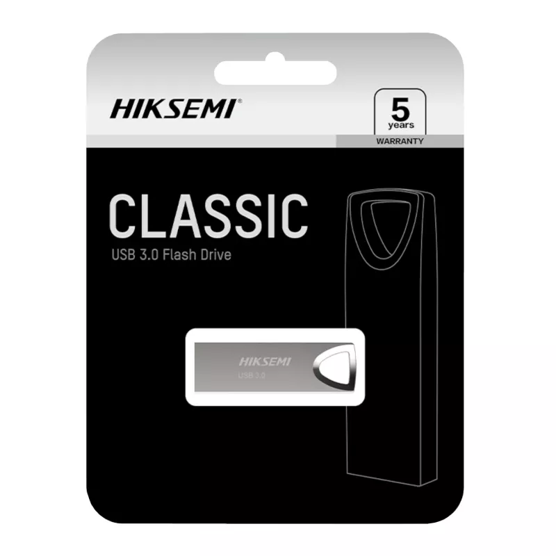 HIKSEMI Classic 64GB USB 3.0 Flash-Laufwerk, Zinklegierung, kappenloser Schiebemechanismus, Silber