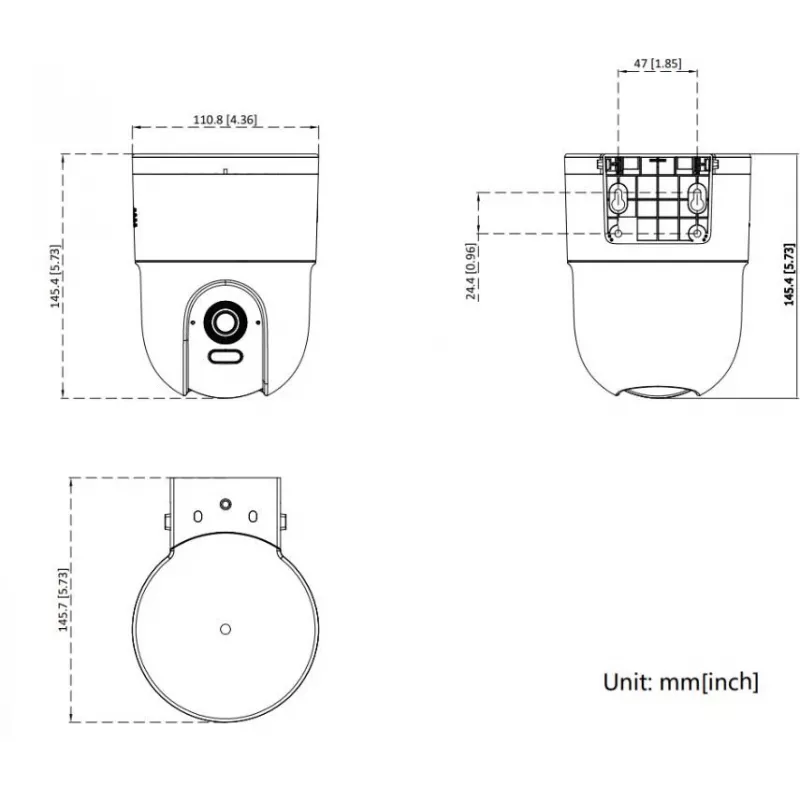 Hikvision DS-2CD1F47G3H-LIUF/SX 4 MP ColorVu 3.0 Schwenk-Neige-Netzwerkkamera, 2,8-mm-Objektiv, Zwei-Wege-Audio, IR-/Weißlicht 30 m, IP66
