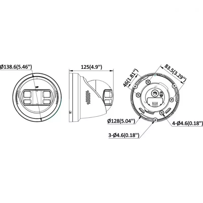 Hikvision DS-2CD2387G3P-LIS2UY/SL 8MP Turret IP Kamera, 180° Panorama, AcuSense, PoE, IP67