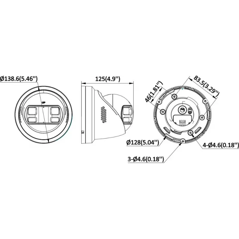 Hikvision DS-2CD2387G3P-LIS2UY/SL 8MP Turret IP Kamera, 180° Panorama, AcuSense, PoE, IP67