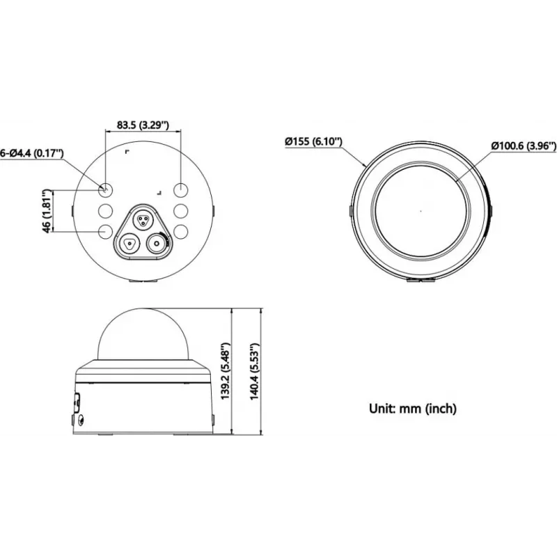 Hikvision DS-2CD2786G3-IPTRZSY 8MP Outdoor Dome IP Überwachungskamera mit 2,8-12mm Motorisiertes Objektiv, AcuSense, ColorVu, 40m IR, IP67