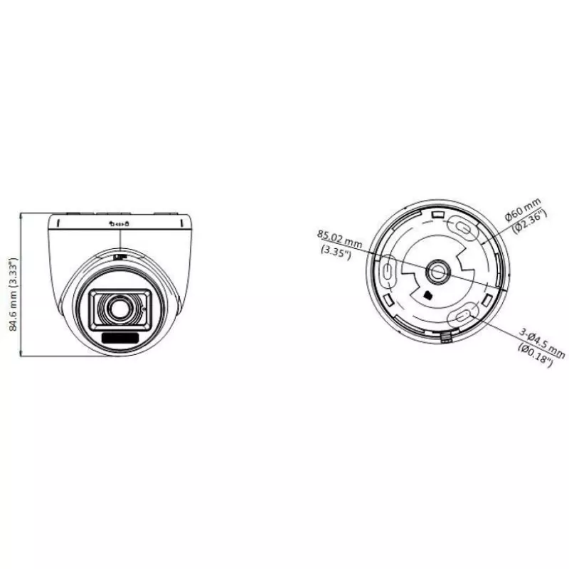 Hikvision DS-2CE76D0T-LPFS 2MP Turbo-HD Turret Camera (2,8mm)
