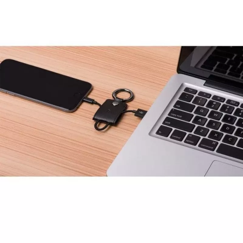 Hoco UPL19 Schlüsselanhänger-Ladekabel für Apple iPhone, Lightning, Schwarz, 0,15 m