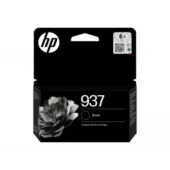 HP 937 Schwarz Original Tintenpatrone – Pigmentbasiert, Standardreichweite (4S6W5NE#LS3)