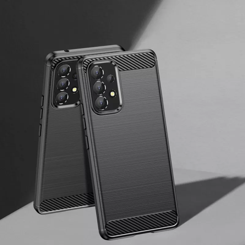 Hurtel Carbon Case Flexible Cover Sleeve für Samsung Galaxy A53 5G Schwarz
