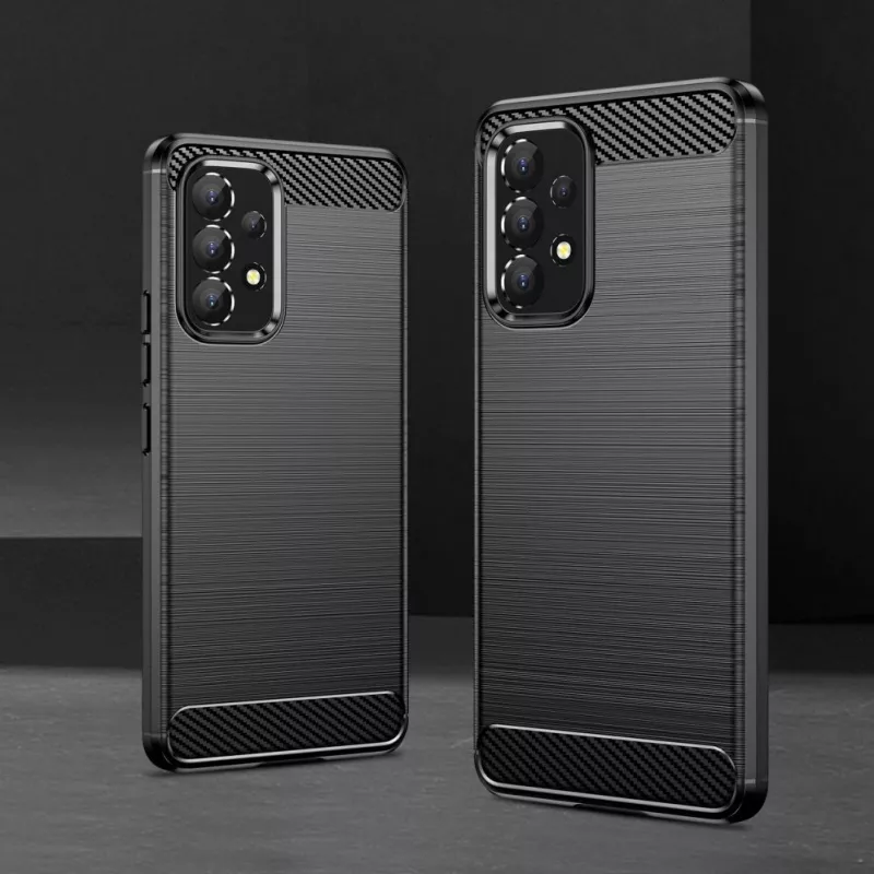 Hurtel Carbon Case Flexible Cover Sleeve für Samsung Galaxy A53 5G Schwarz