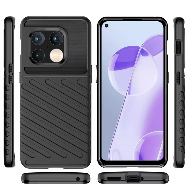 Hurtel Thunder Case Flexible Armored Cover für OnePlus 10 Pro Schwarz