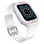 Hurtel Protect Strap Band Armband mit Panzerhülle für Apple Watch 42/44/45 mm, Transparent