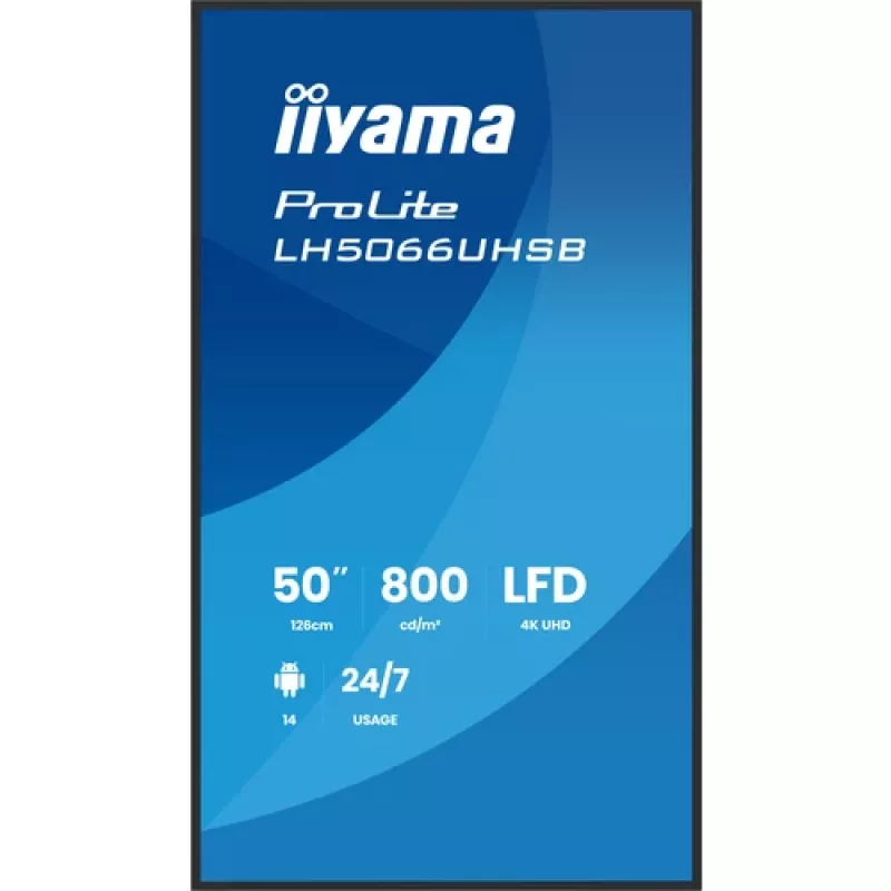 IIYAMA LH5066UHSB-B1AG 50 Zoll 4K UHD IPS Digital Signage Display mit Android, 2x HDMI, USB-C, 500 cd/m²