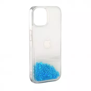 iLike Apple iPhone 11 Silikonhülle Water Glitter Blau