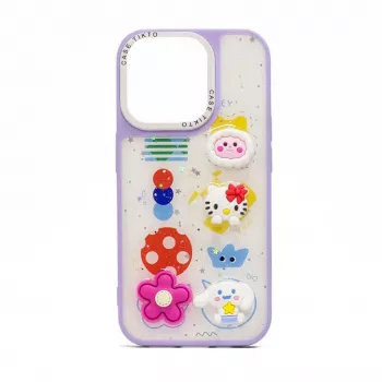 iLike Apple iPhone 13 Epoxy Cartoon Cover Purple
