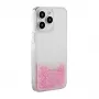 iLike Apple iPhone 15 Pro Silikonhülle Water Glitter Pink