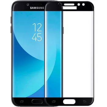 iLike Samsung Galaxy J7 (2017) J730 5D gehärtetes Glas Display-Schutz, Schwarz, 9H Härte, Vollabdeckung