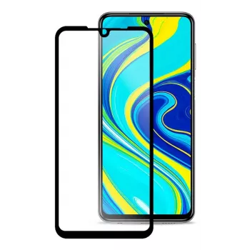 iLike Displayschutzfolie für Xiaomi Redmi Note 9 Pro / Redmi Note 9S, schwarzer Rahmen, Full Glue