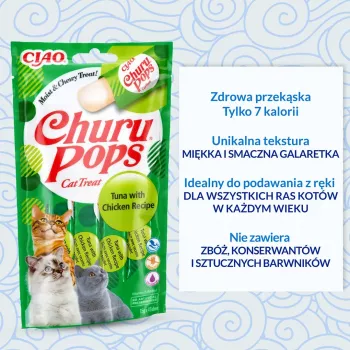 INABA Churu Pops Thunfisch mit Huhn Katzenleckerlis 4x15 g