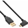 InLine Micro-USB 2.0 Kabel, USB-A Stecker auf Micro-B Stecker abgewinkelt, vergoldete Kontakte, 0,5 m