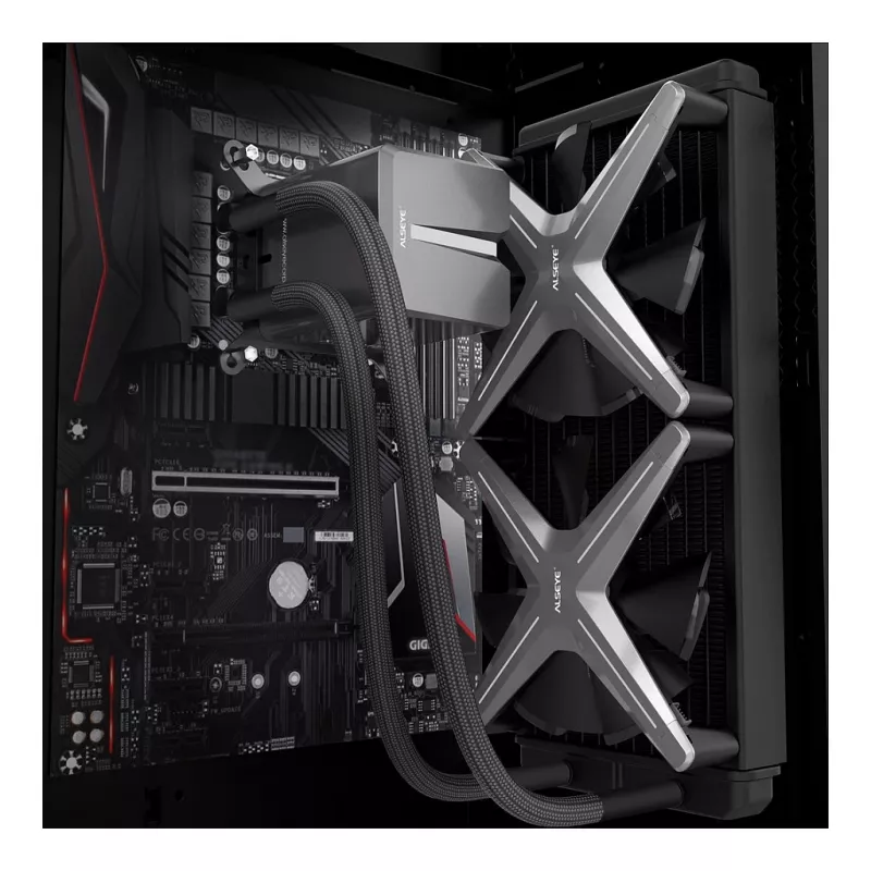 Inter-Tech ALSEYE X240 Flüssigkeits-CPU-Kühler, Intel LGA 20xx/115x/1200 und AMD AMx/FMx, 280 W TDP