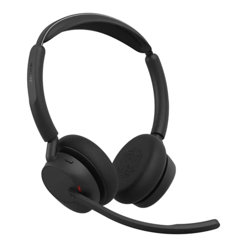Jabra Evolve3 45 Stereo-Headset mit Link 390a USB-A-Adapter und Standfuß, UC-zertifiziert, Schwarz
