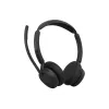 Jabra Evolve3 45 Stereo-Headset mit Link 390a USB-A-Adapter und Standfuß, UC-zertifiziert, Schwarz