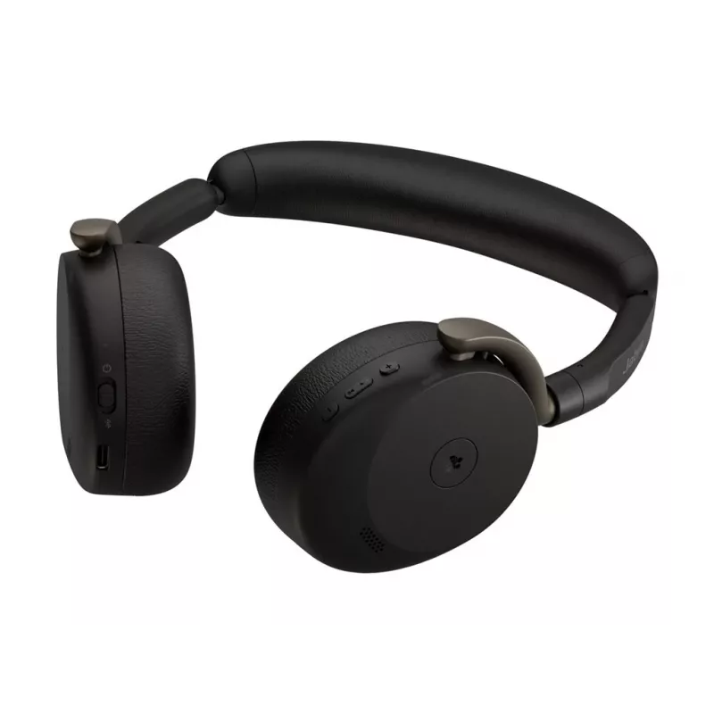 Jabra Evolve3 65 Flex Headset mit Link 390a USB-Adapter, Microsoft Teams zertifiziert, kabelloses Bluetooth, Hybrid-ANC, Schwarz