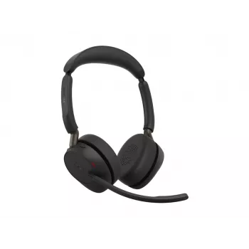 Jabra Evolve3 65 Stereo Link 390a MS Kabelloses On-Ear-Headset mit Bluetooth und USB-A-Adapter, optimiert für Microsoft Teams, Schwarz