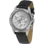 JACQUES LEMANS LP-111B Unisex Analog Quarz Uhr Edelstahlgehäuse Silbernes Zifferblatt Schwarzes Lederarmband