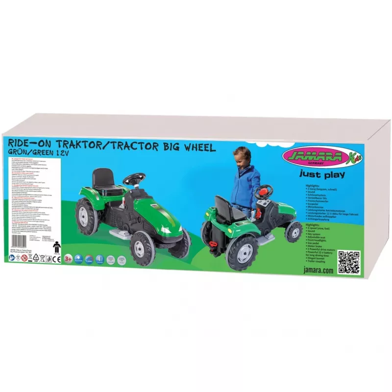 Jamara Aufsitztraktor Big Wheel 12V, Grün, 3+