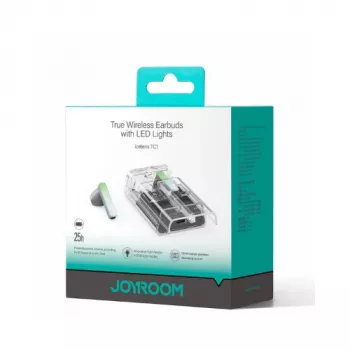 Joyroom IceLens Series True Wireless Earbuds mit LED-Lichtern, Bluetooth 5.3, TWS, AAC, SBC, Schwarz (JR-TC1-BLK)