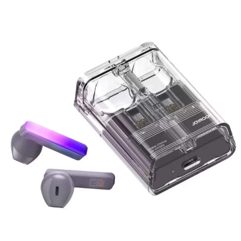 Joyroom IceLens Series True Wireless Earbuds mit LED-Lichtern, Bluetooth 5.3, TWS, AAC, SBC, Schwarz (JR-TC1-BLK)