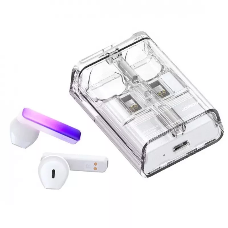 Joyroom IceLens Series True Wireless Earbuds mit LED-Lichtern, Bluetooth 5.3, Weiß (JR-TC1-WHT)