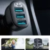 Joyroom JR-CCD03 Auto-Ladegerät mit Digitalanzeige, 3x USB-A, 17W, 3,4A, Schwarz