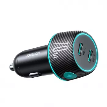Joyroom JR-CCN02 Auto-Ladegerät 2x USB-C 70W mit LED-Hintergrundbeleuchtung, Schwarz