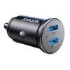 Joyroom JR-CCN06 Mini Auto-Ladegerät 30W 2x USB-C Metall Schwarz