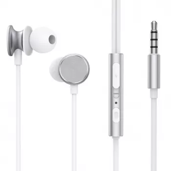 Joyroom Wired Series JR-EW03 In-Ear-Ohrhörer mit Fernbedienung und Mikrofon, 3,5 mm Klinke, Silber
